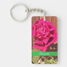 Kleurrijke Elegante Roze Bloemen Roze Bloem Sleutelhanger