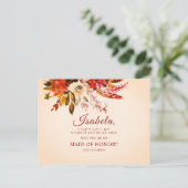 Kleurrijke elegante rustieke Herfst Floral Maid of Briefkaart (Staand voorkant)