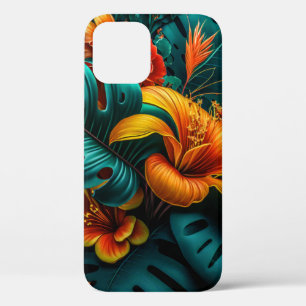 Kleurrijke Elegante Tropische Bladeren en Bloemen  Case-Mate iPhone Case