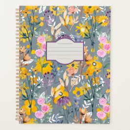 Kleurrijke elegante waterverf Bloemen Dagelijkse P Planner
