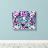Kleurrijke elegante waterverf bloemencanvas kunst canvas afdruk (Insitu (Houten vloer))