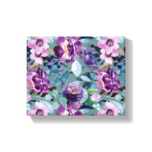 Kleurrijke elegante waterverf bloemencanvas kunst