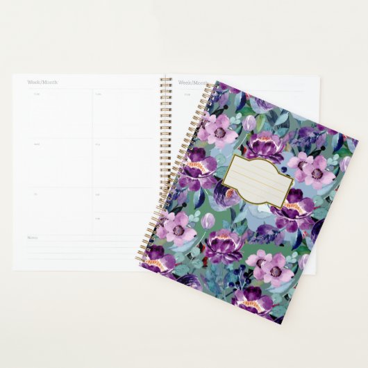 Kleurrijke elegante waterverf bloemenplanner planner (Display)