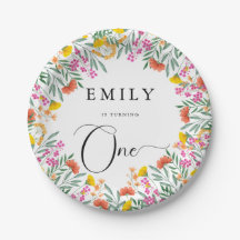Kleurrijke Elegante Wildbloemen 1e Verjaardagsfees