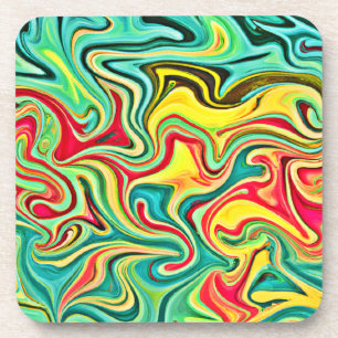 Kleurrijke Elegantie Abstract Patroon Bier Onderzetter