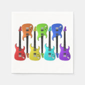 Kleurrijke elektrische gitaren Papieren servetten (Voorkant)