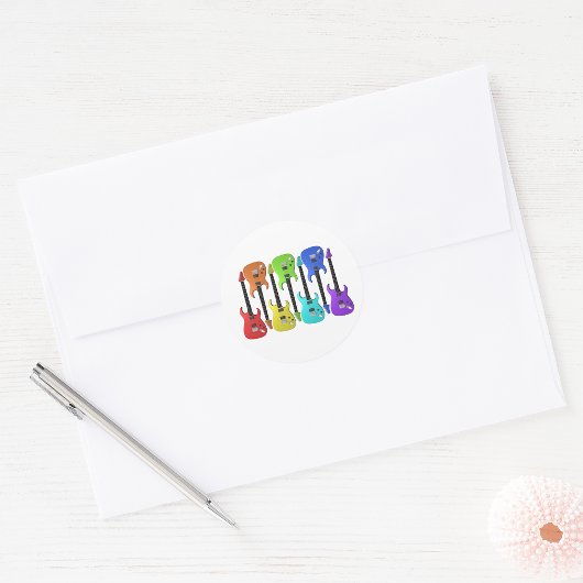 Kleurrijke elektrische gitaren Stickers