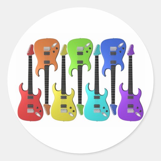 Kleurrijke elektrische gitaren Stickers (Voorkant)
