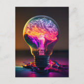 Kleurrijke elektrische hersenenlamp briefkaart (Voorkant)