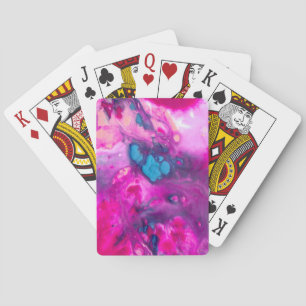 Kleurrijke elektrische regenboogmarmer pokerkaarten