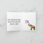 Kleurrijke Elephant Art Happy Birthday Kaart (Binnen)