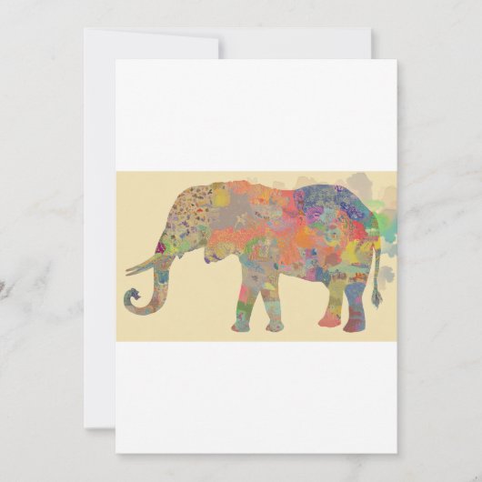 Kleurrijke Elephant Mozaïek Kunst Kaart (Voorkant)