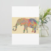 Kleurrijke Elephant Mozaïek Kunst Kaart (Staand voorkant)