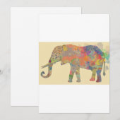 Kleurrijke Elephant Mozaïek Kunst Kaart (Voorkant / Achterkant)
