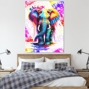 Kleurrijke Elephant Wall Art Print - Wildlife