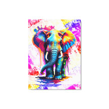 Kleurrijke Elephant Wall Art Print - Wildlife