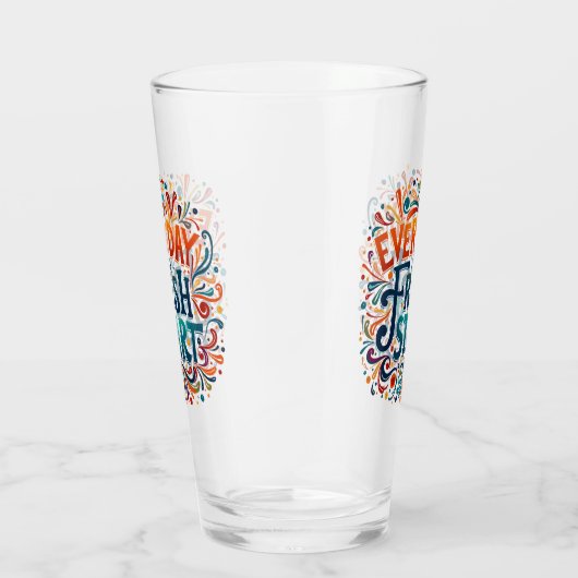 Kleurrijke "Elke dag is een frisse start" Motivati Glas (Rechts)