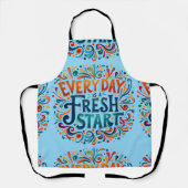 Kleurrijke "Elke dag is een frisse start" Motivati Schort (Voorkant)