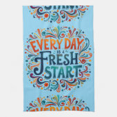 Kleurrijke "Elke dag is een frisse start" Motivati Theedoek (Verticaal)