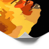 Kleurrijke ellephant Head Portret Tekening Poster (Hoek)