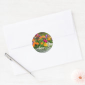 Kleurrijke emmer van bloemen ronde sticker (Envelop)