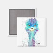 Kleurrijke emoe vogel magneet (Voorkant / Achterkant)