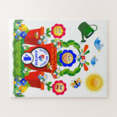 Kleurrijke Emoji Flowers Gepersonaliseerd Kinderen Legpuzzel (Horizontaal)