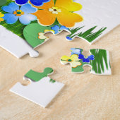 Kleurrijke Emoji Flowers Gepersonaliseerd Kinderen Legpuzzel (Zijkant)