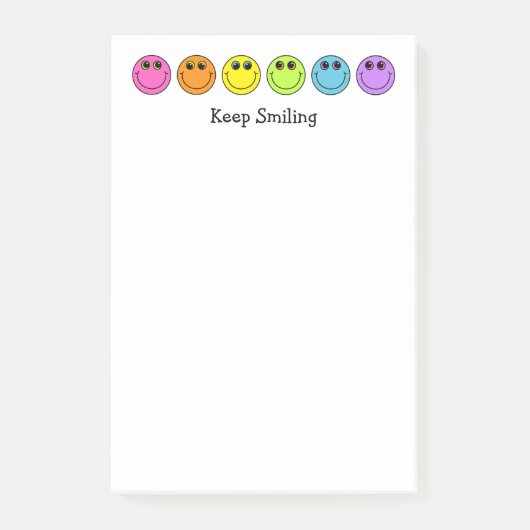 Kleurrijke Emoji-gezichten blijven glimlachen Post-it® Notes (Voorkant)