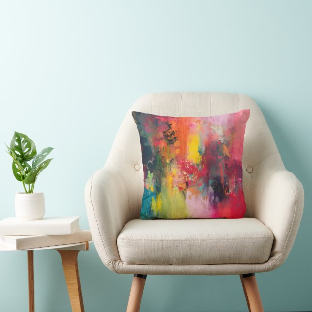 Kleurrijke emoties Abstracte kunst Kussen (Stoel)