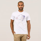 Kleurrijke emoties | Premium Line Art Girl Illustr T-shirt (Voorkant volledig)