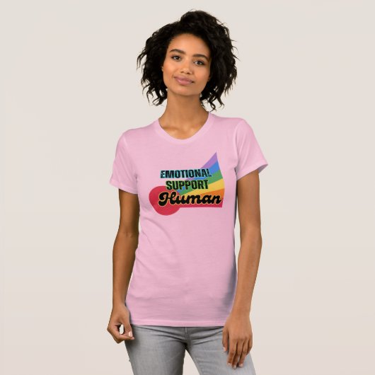 Kleurrijke Emotionele Ondersteuning Menselijk T-shirt (Voorkant volledig)