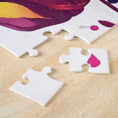 Kleurrijke en abstracte bloem legpuzzel (Zijkant)