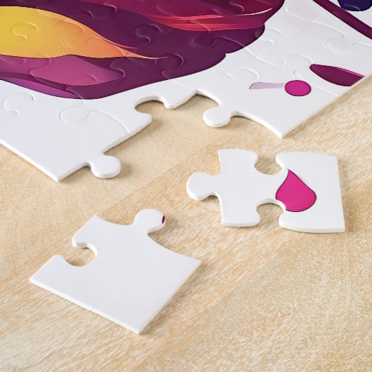 Kleurrijke en abstracte bloem legpuzzel (Zijkant)