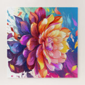 Kleurrijke en abstracte bloem legpuzzel (Horizontaal)