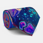 Kleurrijke en Blauwgroen blauwe Stropdas (Opgerold)