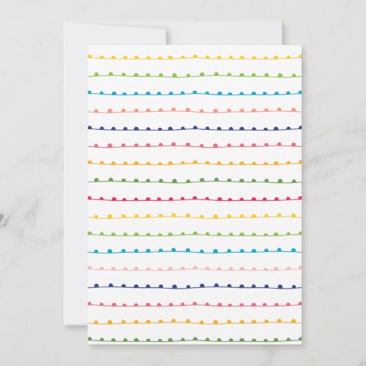 Kleurrijke en Bright Eat Drink En Be Merry Party Kaart (Achterkant)