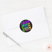 Kleurrijke en coole jazz ronde sticker (Envelop)