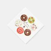 Kleurrijke en feestelijke kerst donut krans servet (Hoek)