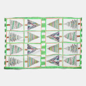 Kleurrijke en feestelijke kerstboom keukenhanddoek (Horizontaal)