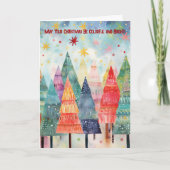 Kleurrijke en felle bomen Kerst Kaart (Voorkant)