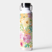 Kleurrijke en  florale waterverf waterfles (Voorkant)