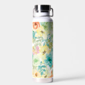 Kleurrijke en  florale waterverf waterfles (Achterkant)
