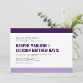 Kleurrijke en gedurfde huwelijksuitnodiging kaart (Staand voorkant)