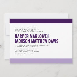 Kleurrijke en gedurfde huwelijksuitnodiging kaart