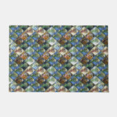 Kleurrijke en gepolijste tegels van hout of van st deurmat (Voorkant)