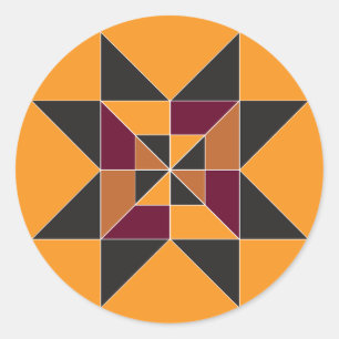 Kleurrijke en gezellige herfstquiltpatroon Sticker