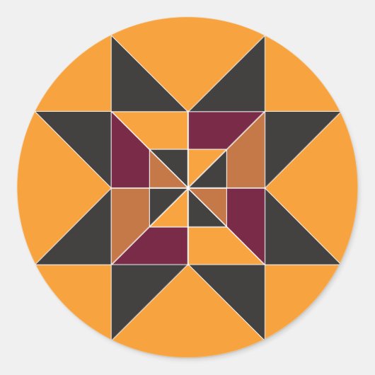 Kleurrijke en gezellige herfstquiltpatroon Sticker (Voorkant)