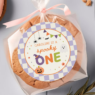 Kleurrijke en griezelige eerste verjaardag Hallowe Ronde Sticker