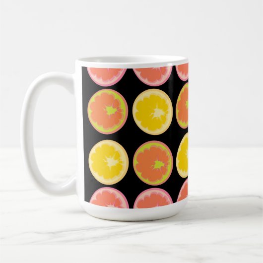 Kleurrijke en helder Grapefruit plakjes Koffiemok (Links)